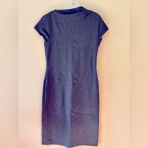 Lafayette 148 Dress Asymmetrical Neck cap sleeve